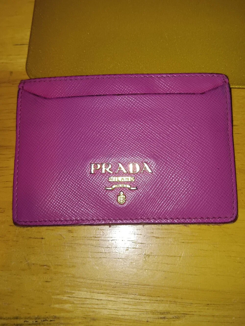 Prada Pink Saffiano Leather Card Holder